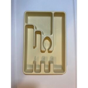 Vintage Rubbermaid 2921 Silverware Drawer Organizer Tray Almond Cream Plastic